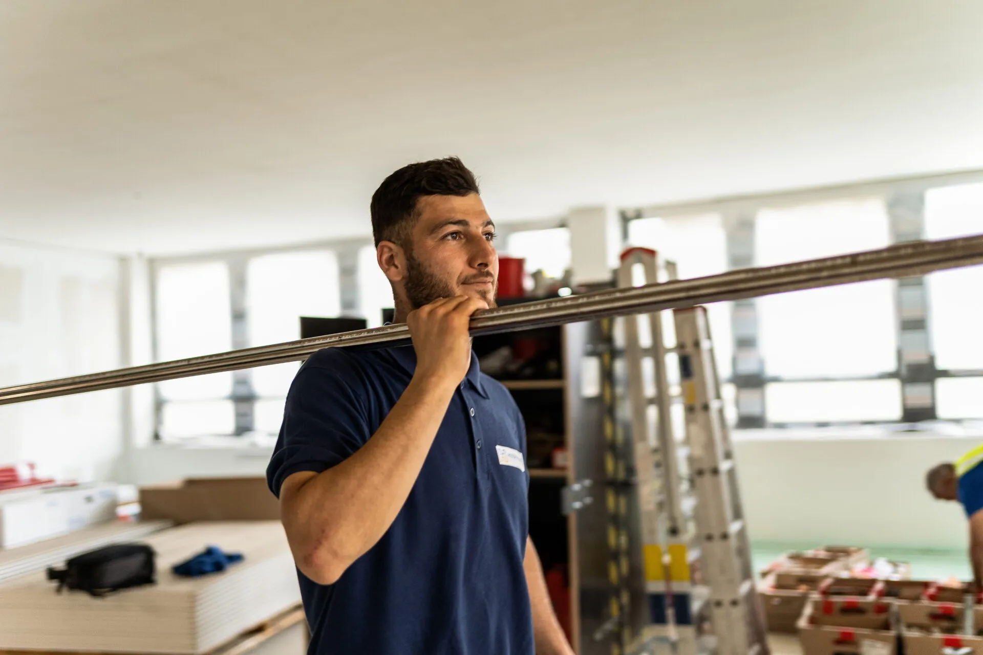 Materialtransport für eine klimatechnische Installation