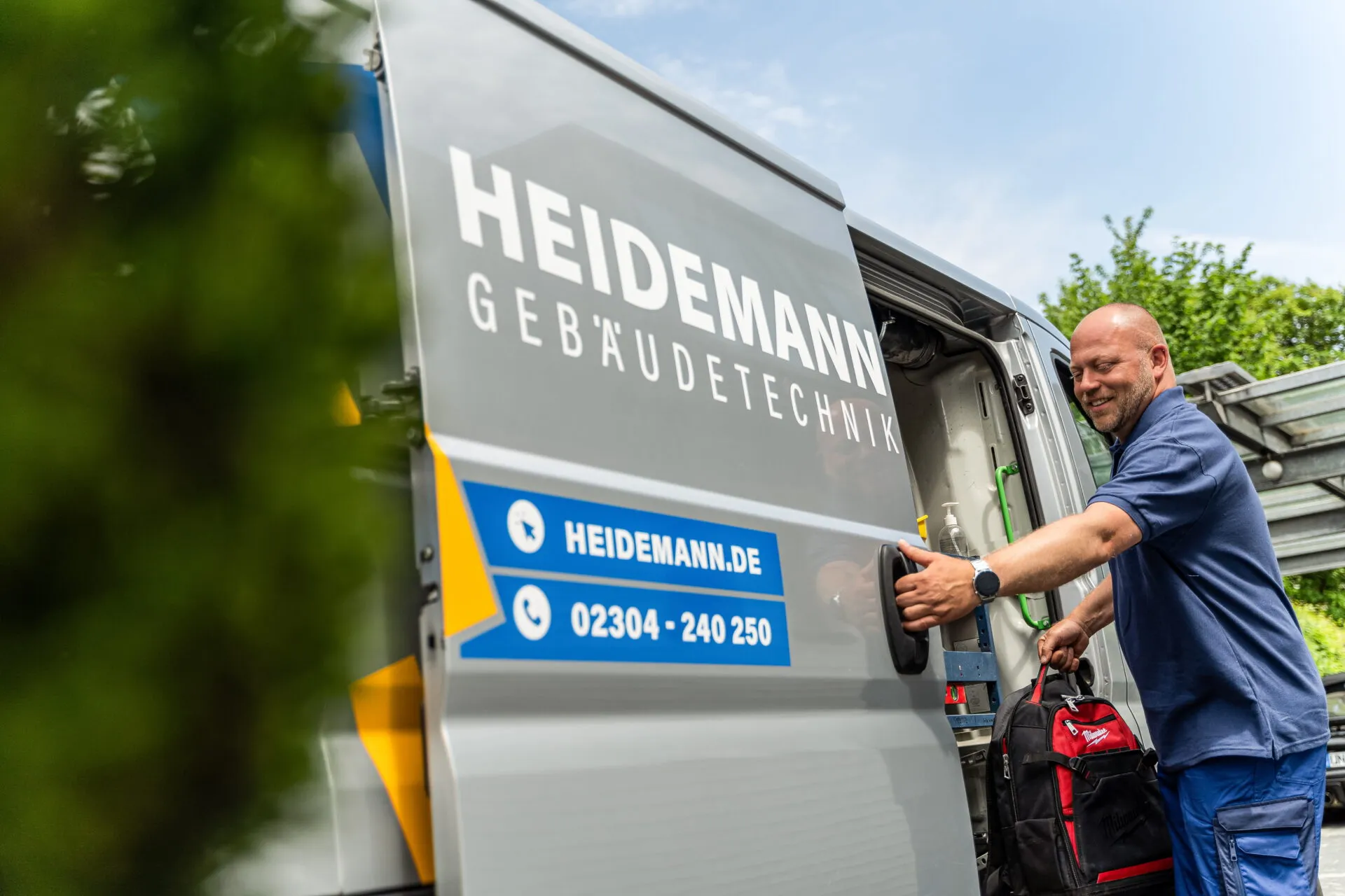 Servicefahrzeug von Heidemann Gebäudetechnik in Schwerte
